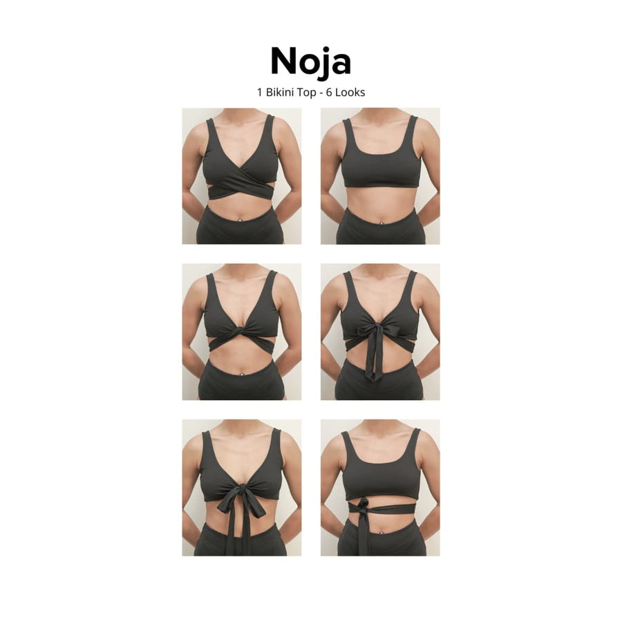 Noja Top in Dark Moonflower / Noir - bikini top